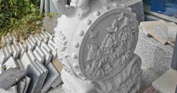 攀枝花芝麻白抱鼓石 庭院抱鼓石