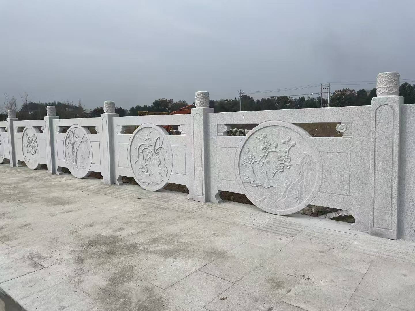 攀枝花芝麻白河道栏杆 石材栏杆